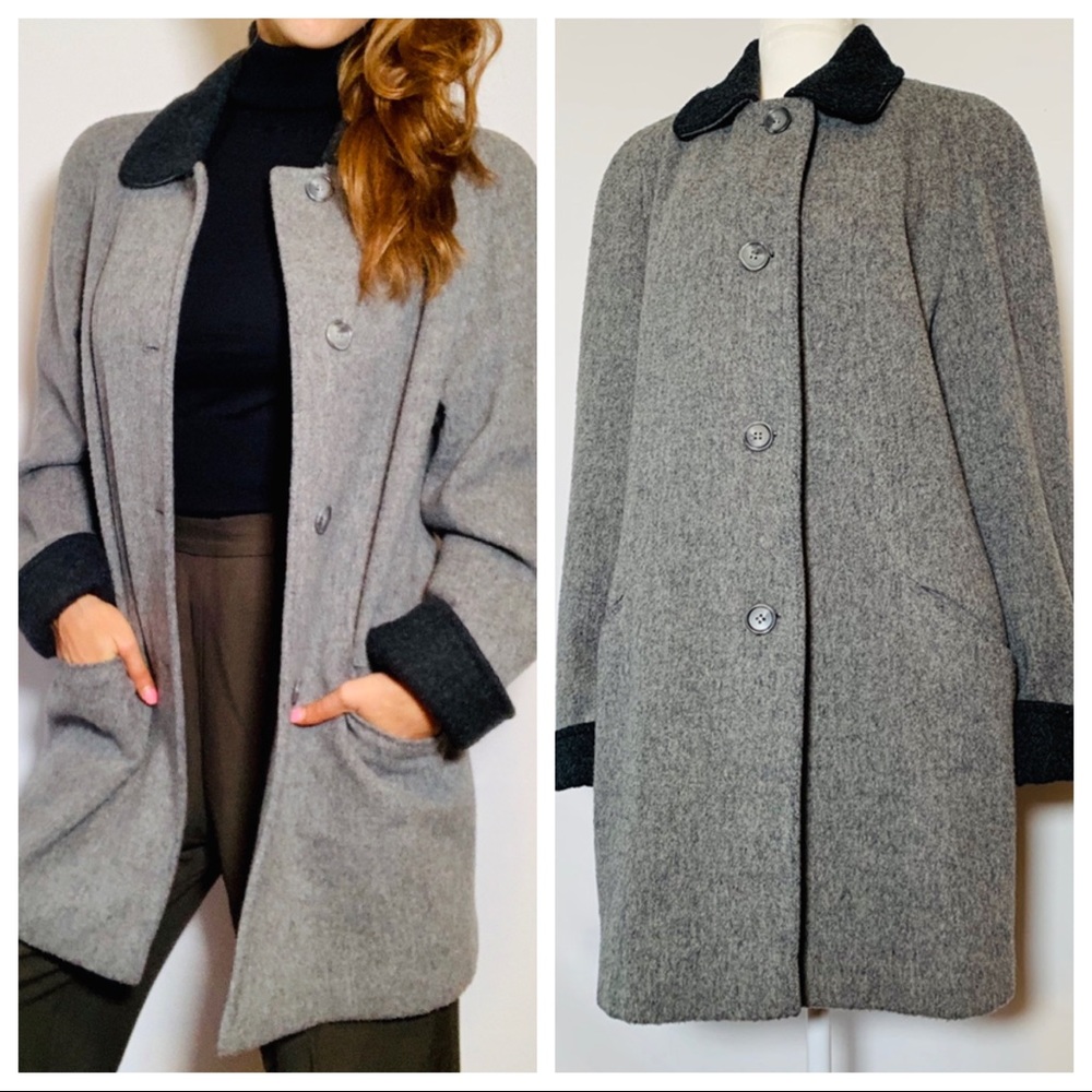 Vintage Collared & Cuffed Wool Coat